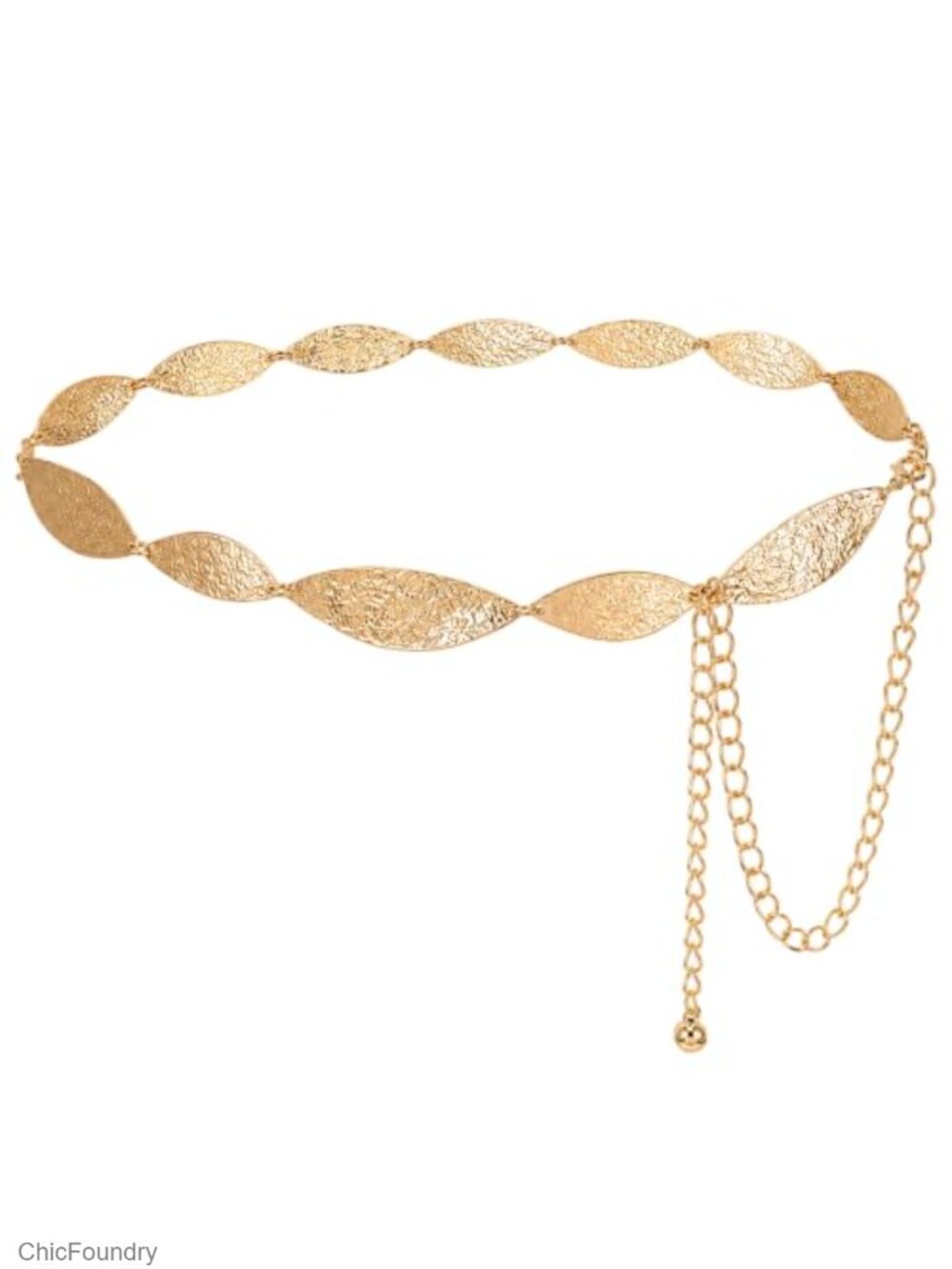 Vintage Bohemian Gold Waist Chain Belt for Dresses, Adjustable Women's Alloy